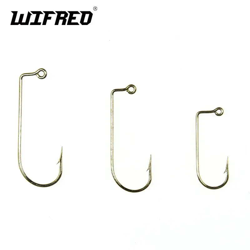 

Wifreo #2 #4 100PCS Golden Color Aberdeen Jig Hook Fly Tying Jigs Hooks 575M