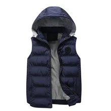 Autumn Winter Men Thick Warm Vest Sleeveless Jackets Casual Slim Fit Fashion Solid Male Padded Waistcoat Jackets Plus Size CYL53