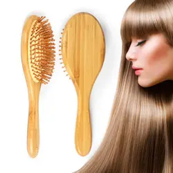 Деревянная расческа для массажа щетка для волос из бамбука кисти Уход за волосами Красота спа-массажер