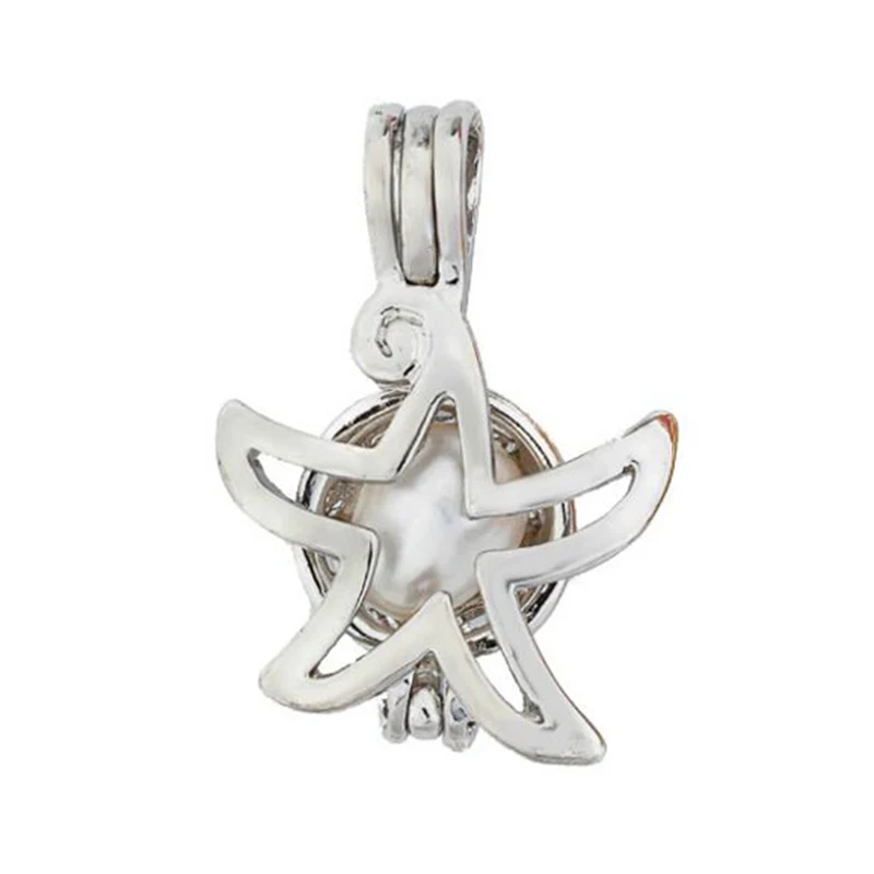 Silver Sea Star Pearl Cage Jewelry Findings Locket Pendant Essential Oil Diffuser For Oyster Women Men | Украшения и аксессуары