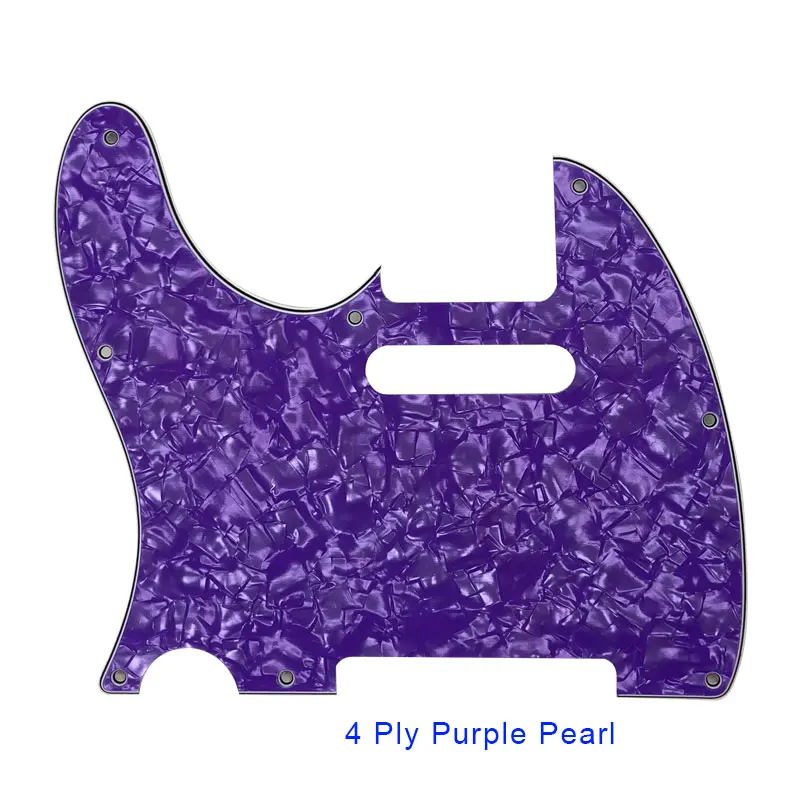 Pleroo гитары Запчасти-для нас левша Стандартный 8 резьбовыми отверстиями 62 год Tele гитара Telecaster накладку к царапинам пластины - Цвет: 4Ply Purple Pearl