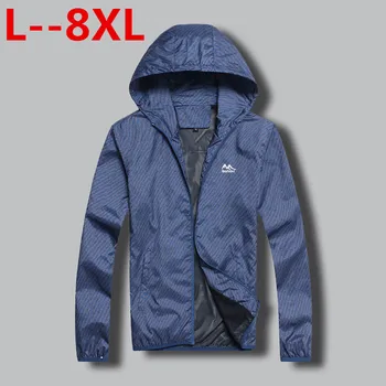 

Plus 8XL 6XL 5XL Men Jacket Windbreaker 2019 Spring Men's Fashion Jacket Hooded Casual Jackets Male Coat Thin Men's Couple Coat