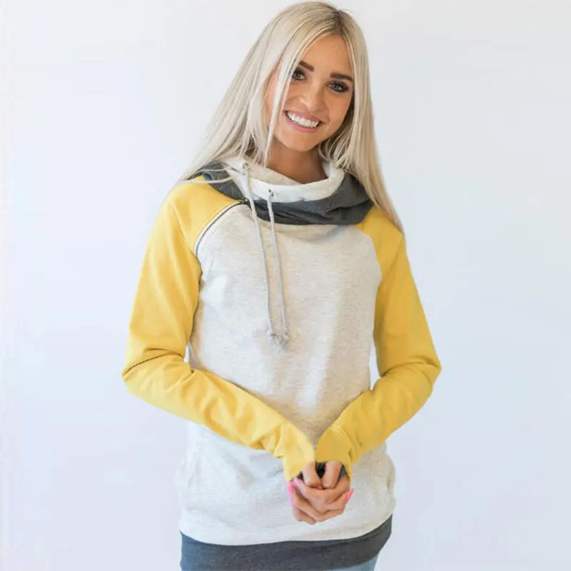 

Women Hoodies Sweatshirt Spring Summer Fashion Ladies Causal Striped Patchwork Slim Tops Long Sleeve Pullover Coat