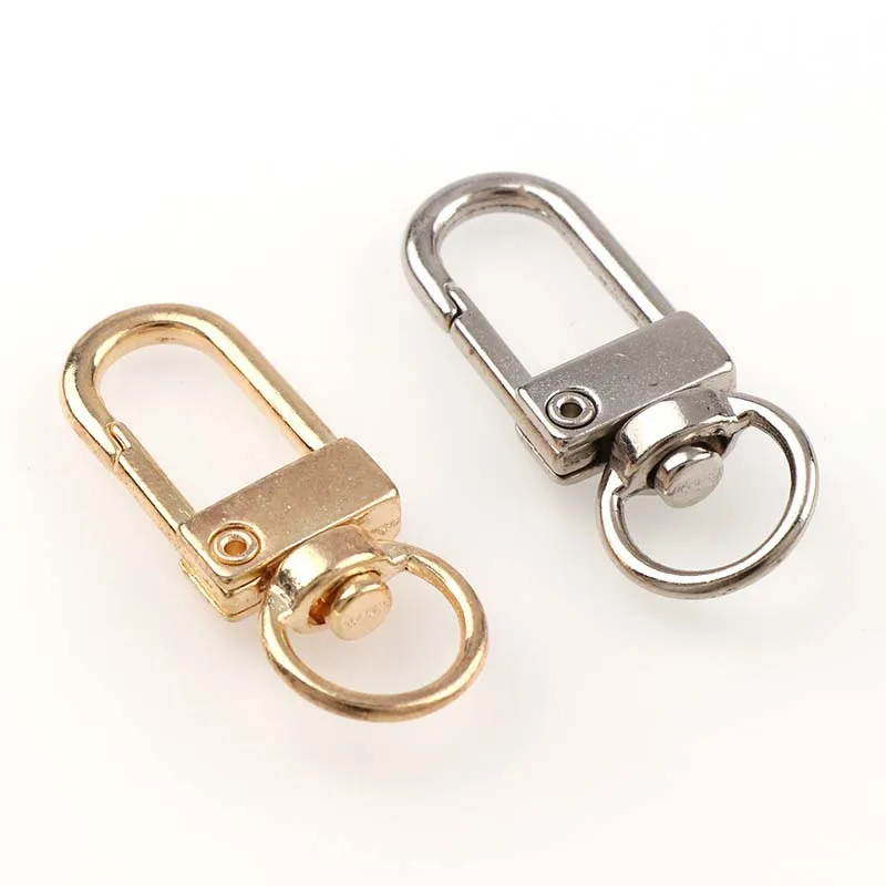 

5pcs 12x35mm Gold Rhodium Color Lobster Clasp Clips Key Hook Keychain Split Key Ring Findings Clasps For DIY Keychains Making