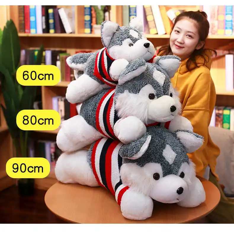 Dorimytrader New Hot Husky Plush Toy Giant Soft Cute Dog Doll Pillow for Girl Children Gift Sofa Deco 35inch 90cm DY50671 (5)