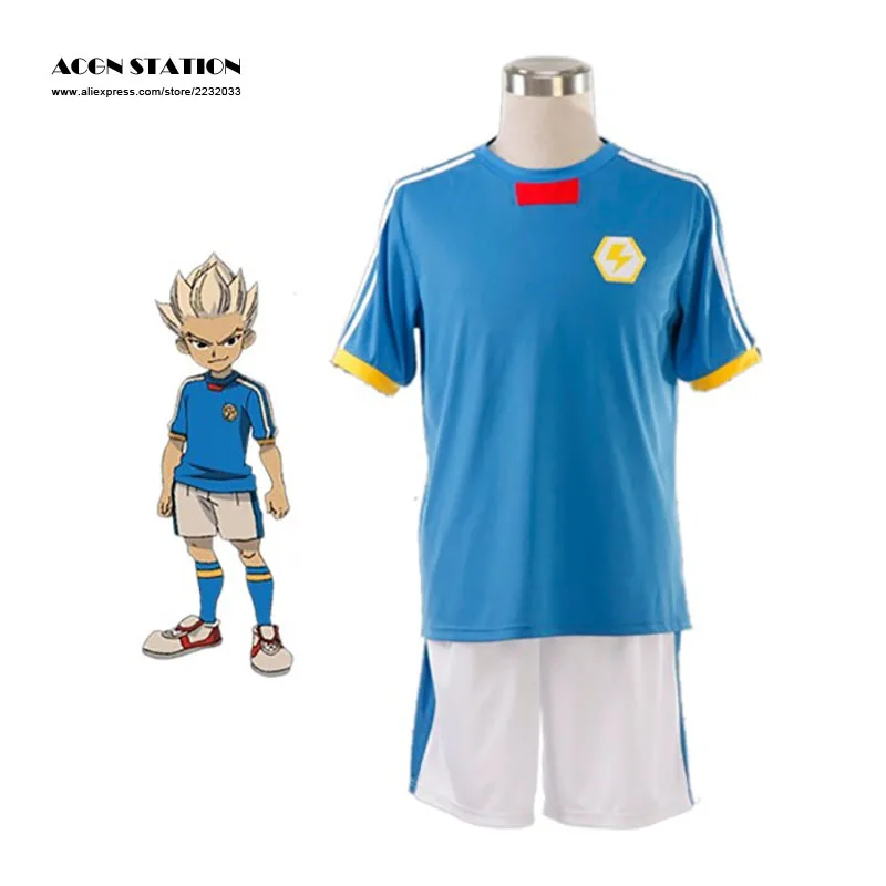 

2018 New Anime Inazuma Eleven Gouenji Shuuya Japan Any Size Hot Sale Halloween Blue Cosplay Costumes