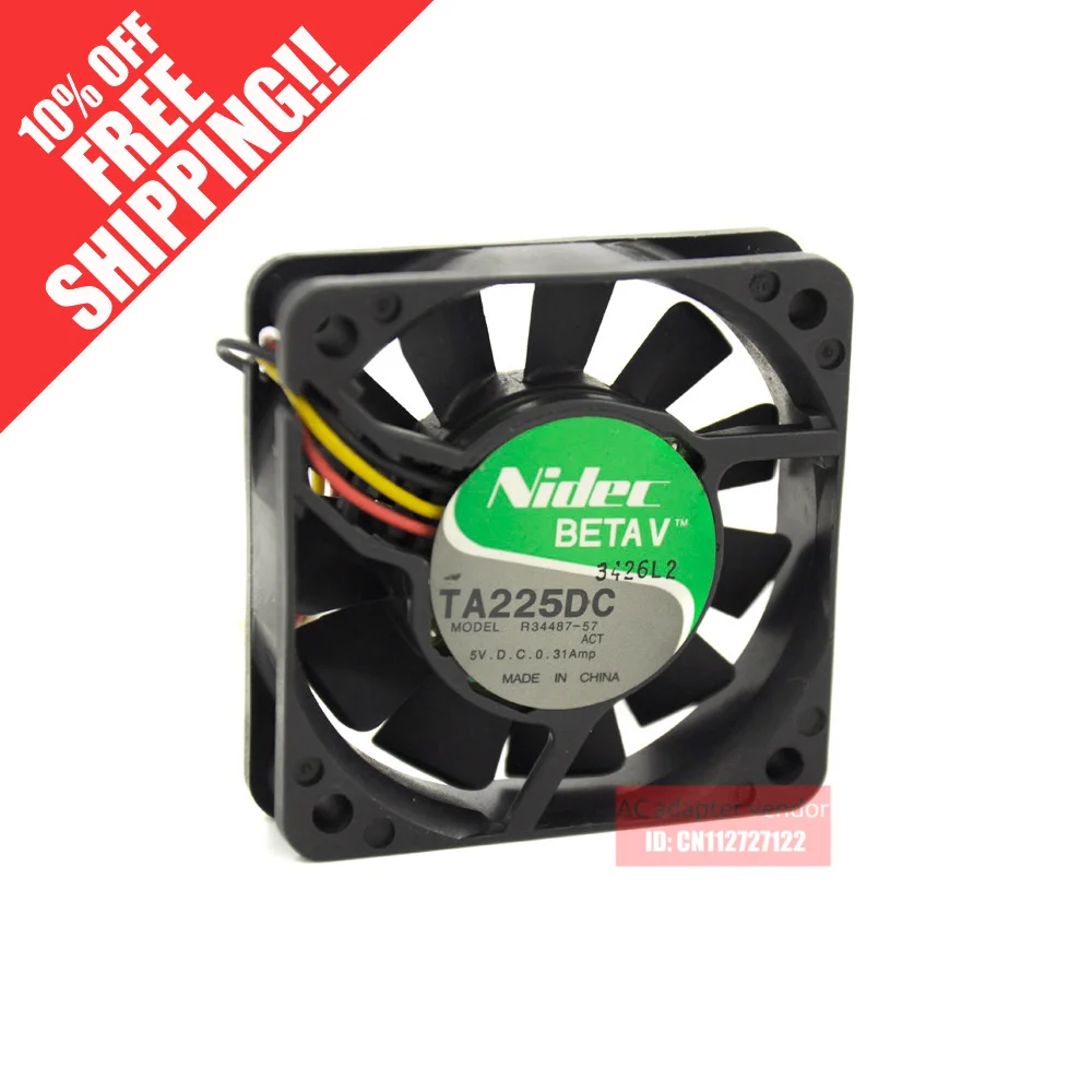 Ventilateur Nidec TA225DC 12V 0.17A - Dimensions 60x60x15 Mm - Neuf (peut Avoir De Petits Défauts)