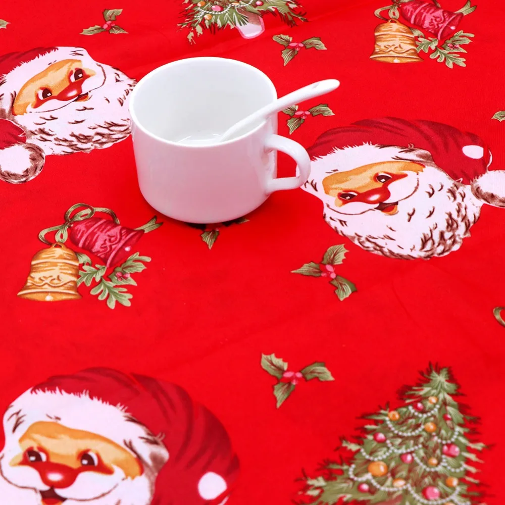 OurWarm Printing Red Table Cloth Christmas Plastic Tablecloths Christmas Items Table Runner Christm