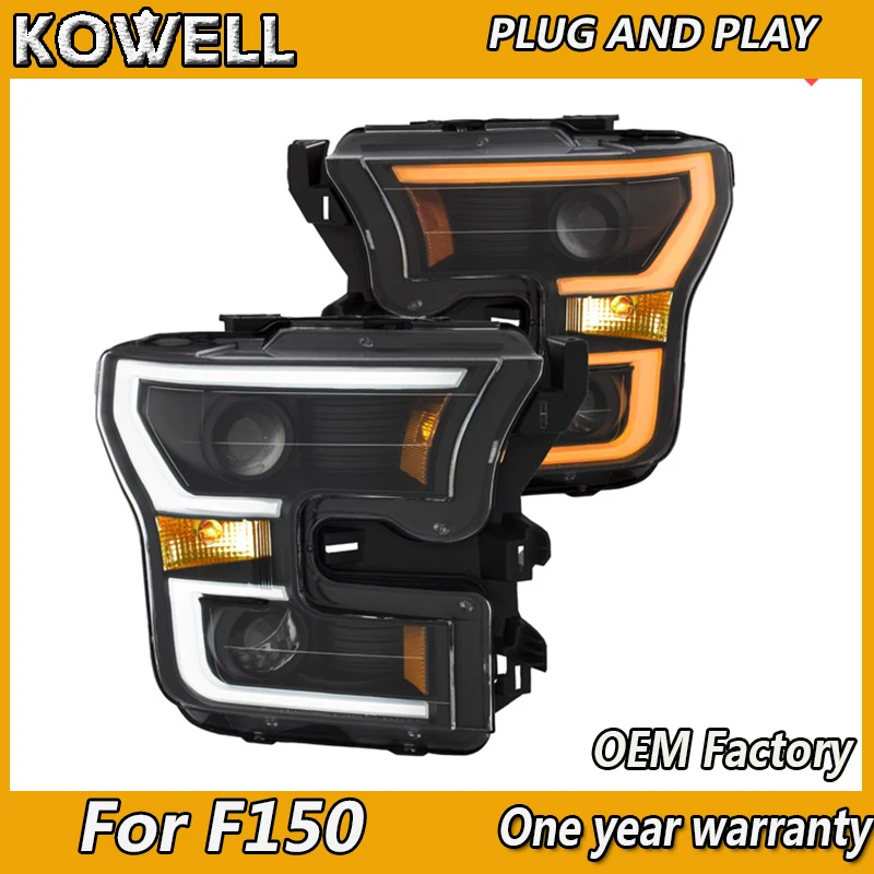 

KOWELL Car Styling for Ford Raptor F150 Headlights 2016-2018 LED Headlight DRL Lens Double Beam Bi-Xenon HID car Accessories
