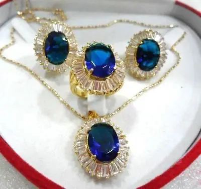 

Charming&Fashion Zircon Earring Pendant Ring Jewelry Set 18K gold plated watch wholesale Quartz stone CZ crystal