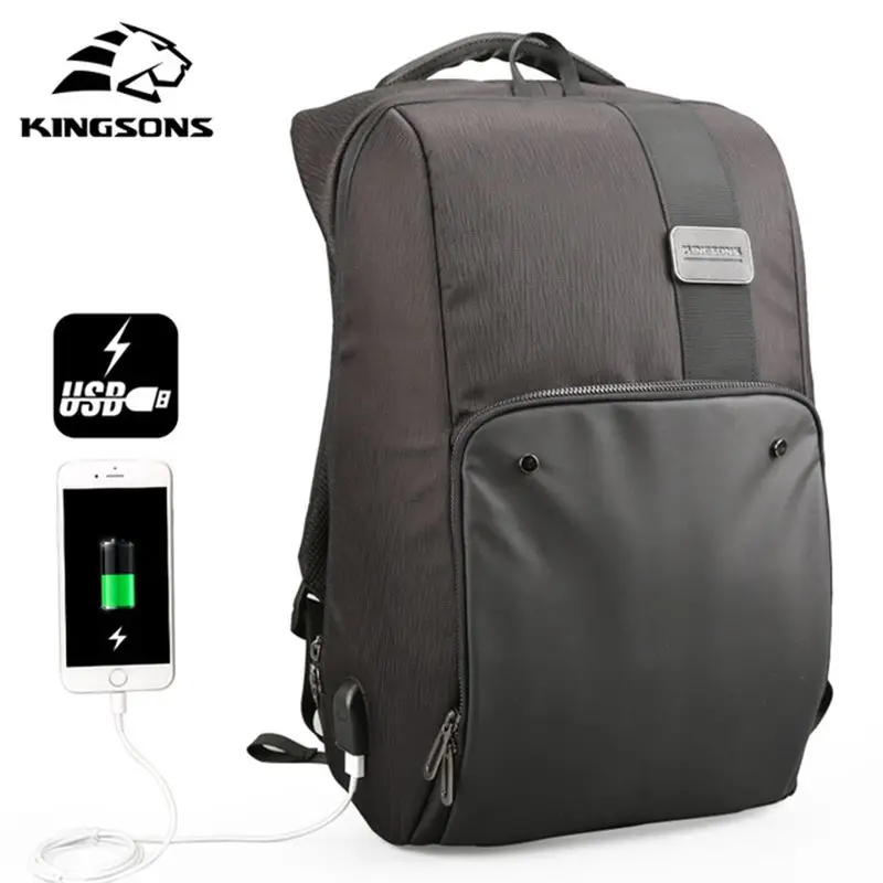

Kingsons Multifunction USB Charging Men 15 17 Inches Laptop Backpacks For Teenager Fashion Male Mochila Leisure Travel Backpack