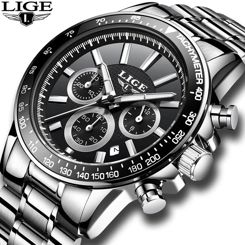 

2018 New Mens Watches Top Brand Luxury LIGE Fashion Chronograph Sport Watch Reloj Hombre Military Quartz Watch Clock Relogio Man