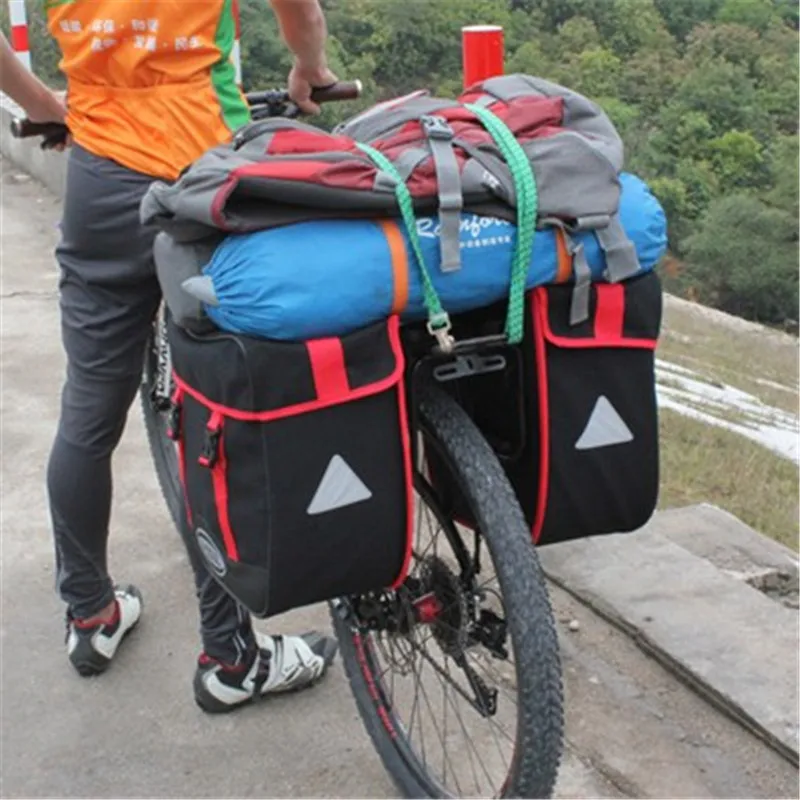 Cheap B-SOUL 50L Large Capacity Bicycle Saddle Bags Waterproof Bicycle Rear Seat Trunk Bag Panniers for Cycling Bycicle Accessories 5