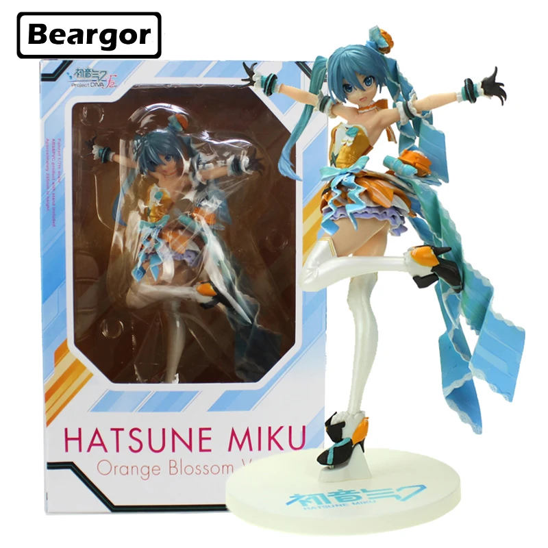 

Free Shipping 9" Anime Volcaloid Hatsune Miku Orange Blossom Princess ver. Boxed 23cm PVC Action Figure Model Doll Toys Gift
