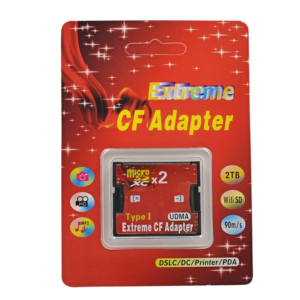 Оригинальный высокоскоростной двойной Micro SD SDHC SDXC TF в CF адаптер MicroSD Compact Flash Type I Card