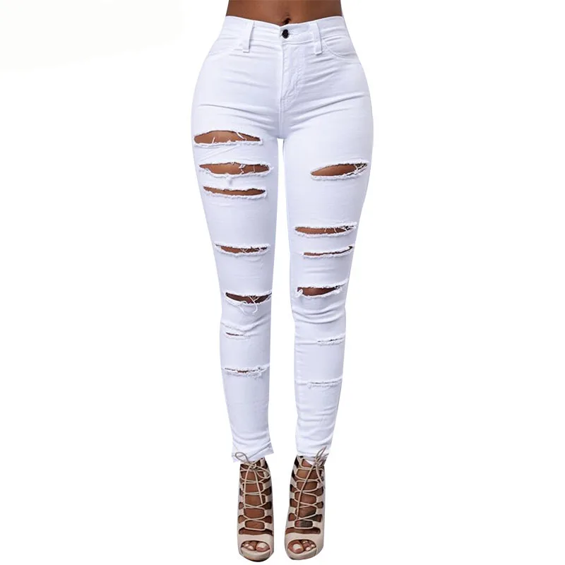 white pants with holes