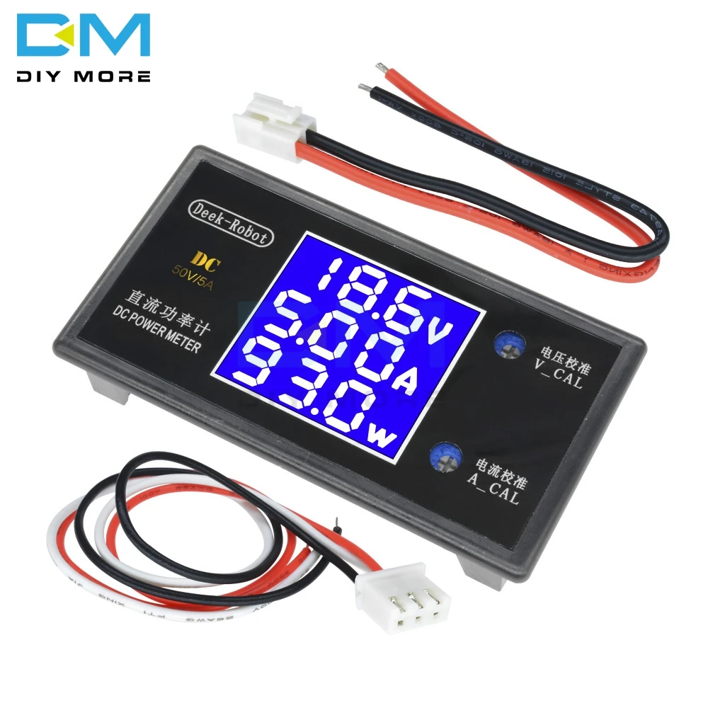 

DC 0-50V 12V 24V 36V 5A 250W LCD Digital Voltmeter Ammeter Wattmeter Voltage Current Power Meter Volt Detector Tester Monitor