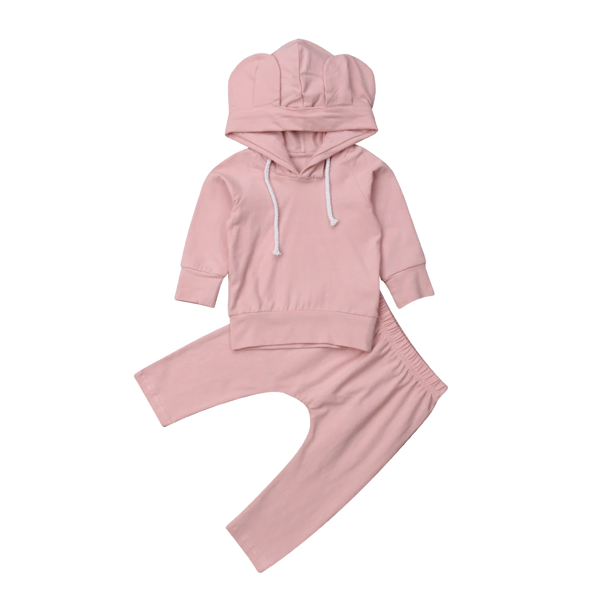 

Baby Rabbit Ear Hooded Clothes Set Newborn Babies Boys Girls Bunny Ears Hoodie Tops Sweatshirt Pants Outfit 0-18M 2019
