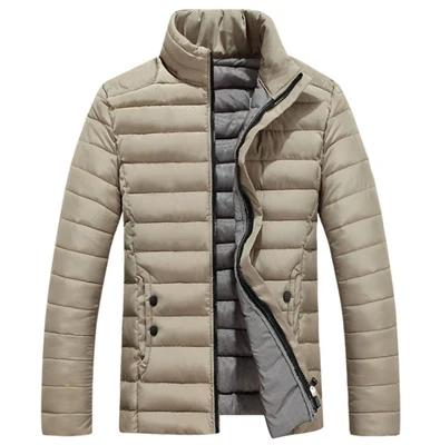 VISADA JAUNA мужское пуховое хлопковое пальто толстое теплое деловое повседневное приталенное однотонное модное пальто большой размер 5XL N5118 - Цвет: Khaki