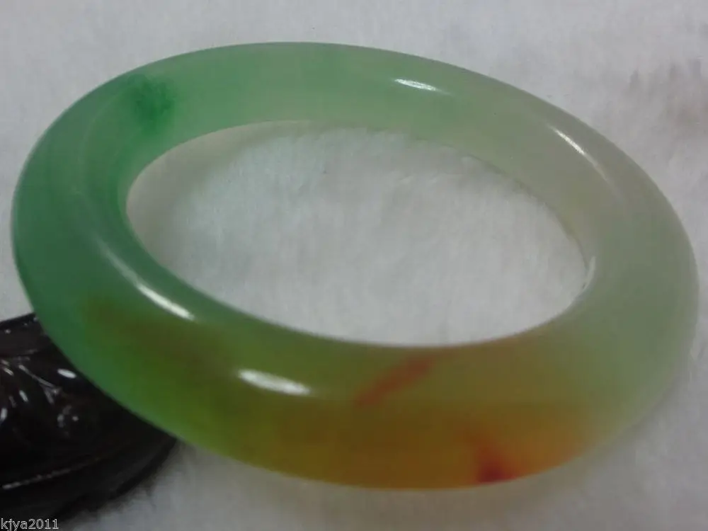 

A-1199 China Fashion Beautiful Emerald 3-Color Jade Gems Bracelet Bangle 61mm a 5.19