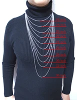 Men Women Jewerly 1mm 16" 18" 20" 22" 24" Inches Links Chain Fashion Necklace Stainless Steel Necklace Classic Pop Rolo Chains 2