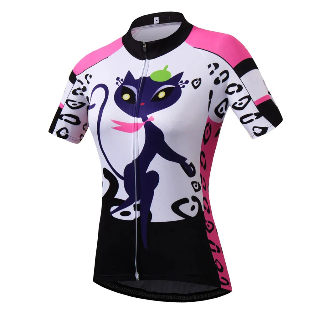 Online Jersey de ciclismo Retro para mujer de manga corta para ciclismo de montaña Jersey para carreras ropa de ciclismo para señoras cremallera completa para bicicleta Jersey S 5XL