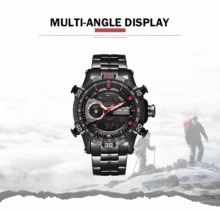 WEIDE Luxury Watch Sport Men Digital Stainless Steelin Quartz LCD Watches Water Resistant Analog Alarm Clock Steampunk saat 6902