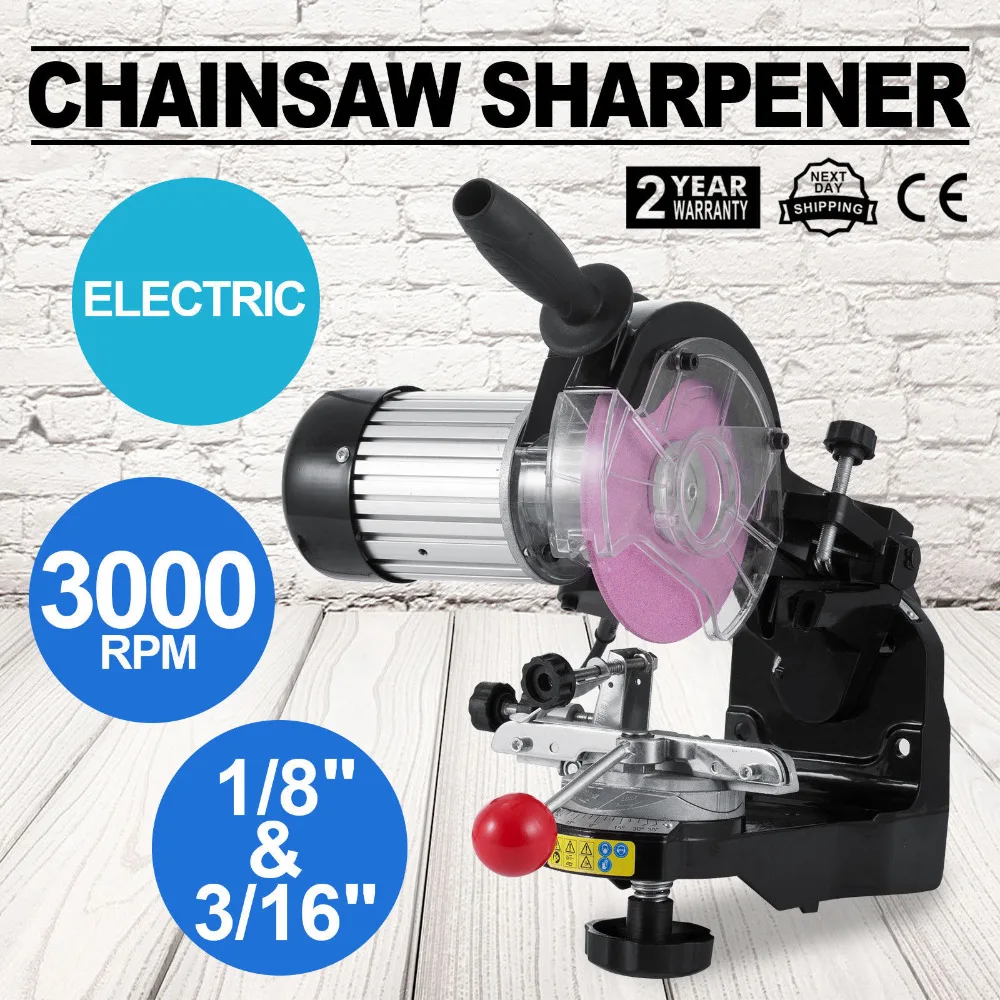 

Electric Chainsaw Bench Grinder Sharpener Comes with 1/8" 3/16" Wheels