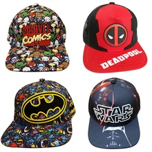 Комиксы Marvel Мстители Кепка Бэтмен Супермен железный человек Человек-паук Дэдпул Звездные войны Грут Кепка унисекс хип хоп кепка Косплей Аксессуары