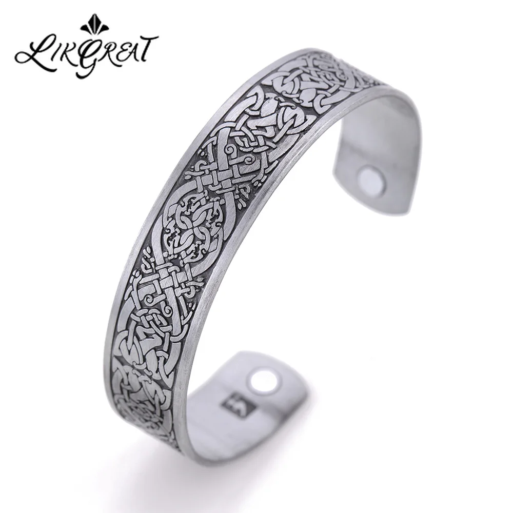 LIKGREAT ирландские браслеты с узлом магнитные манжеты для женщин и мужчин