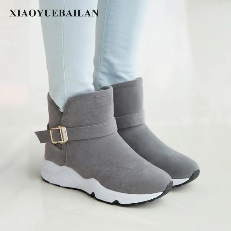 

2017 Warm Winter Snow Boots Flat Round Comfort All-match Female boots