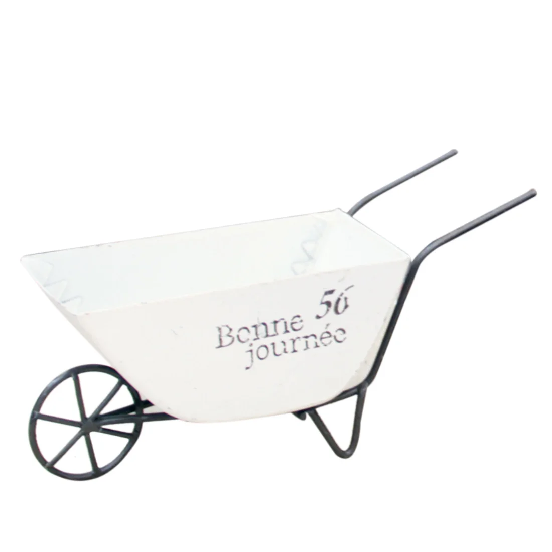 

Pretend Play Mini Metal Decorative Wheelbarrow Garden Backyard Flower Pot Indoor Outdoor Decor Furniture Toys - Red