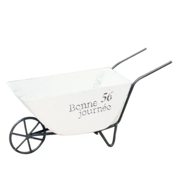 

Pretend Play Mini Metal Decorative boutique Wheelbarrow Garden Backyard Flower Pot Indoor Outdoor Decor Furniture Toys - Red