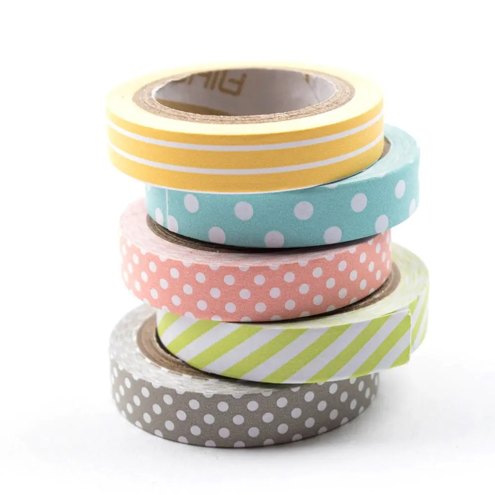 Professional Office Supplies (5pcs/set) Color Paper Tapes Handmade DIY