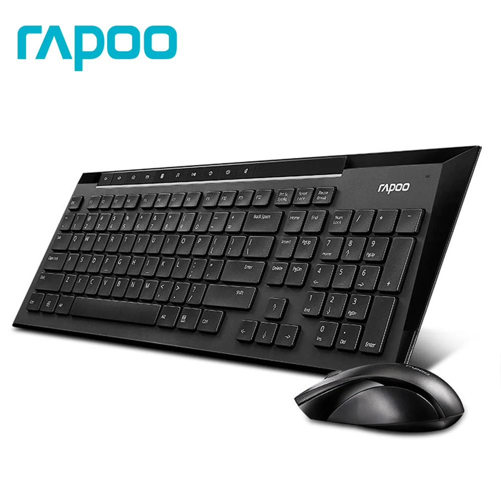 

Rapoo 8300P Multimedia Wireless Keyboard Mouse Combos with Fashionable Ultra Thin Whaterproof Silent Mice for Computer Gaming TV