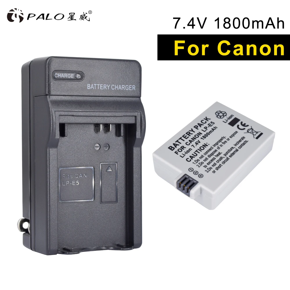 

PALO new LP-E5 1pcs digital camera battery+charger high capacity 1800mah for Canon Eos 450D 500D 1000D Kiss X3 Kiss F Rebel Xsi
