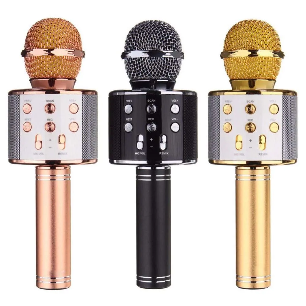 WS858 Wireless Bluetooth Microphone Professional Condenser Karaoke Mic 