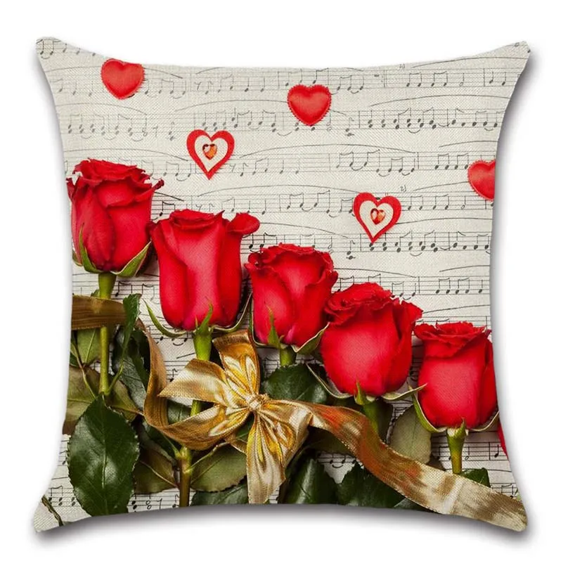 Фортепиано Белый Черный ключи красная Роза Музыка подушка с цветами крышка Подушка для стула, дивана украшение дома дети друг комната подарок наволочка