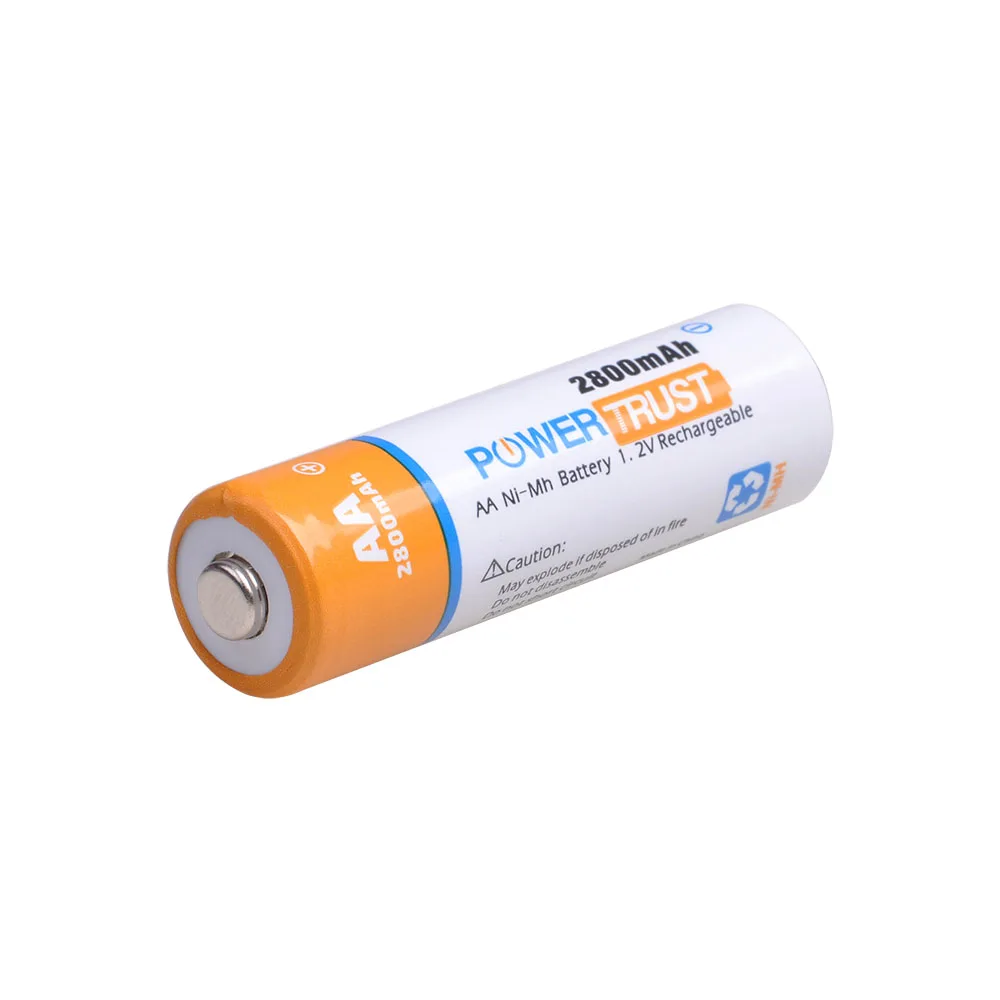 PowerTrust 8 упаковок 2800mAh высокоемкие AA NiMH аккумуляторы для калькулятора, MP3-плеера, электрических игрушек и т. Д