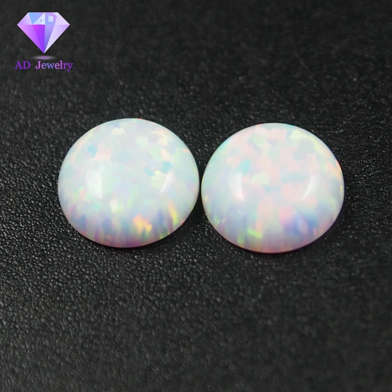 Lab Created White Opal Beads 6mm opal cabochon stone for ring