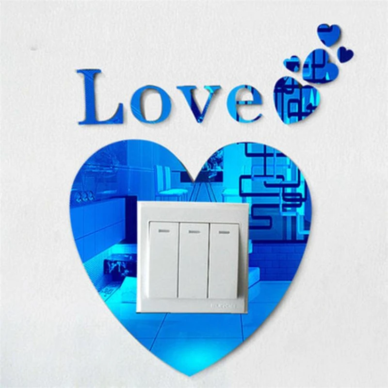 2018 New Creative DIY 3D Acrylic Crystal Home Switch Wall Stickers Light Socket Stickers Room Decor Waterproof Hot Sale  C0214  06