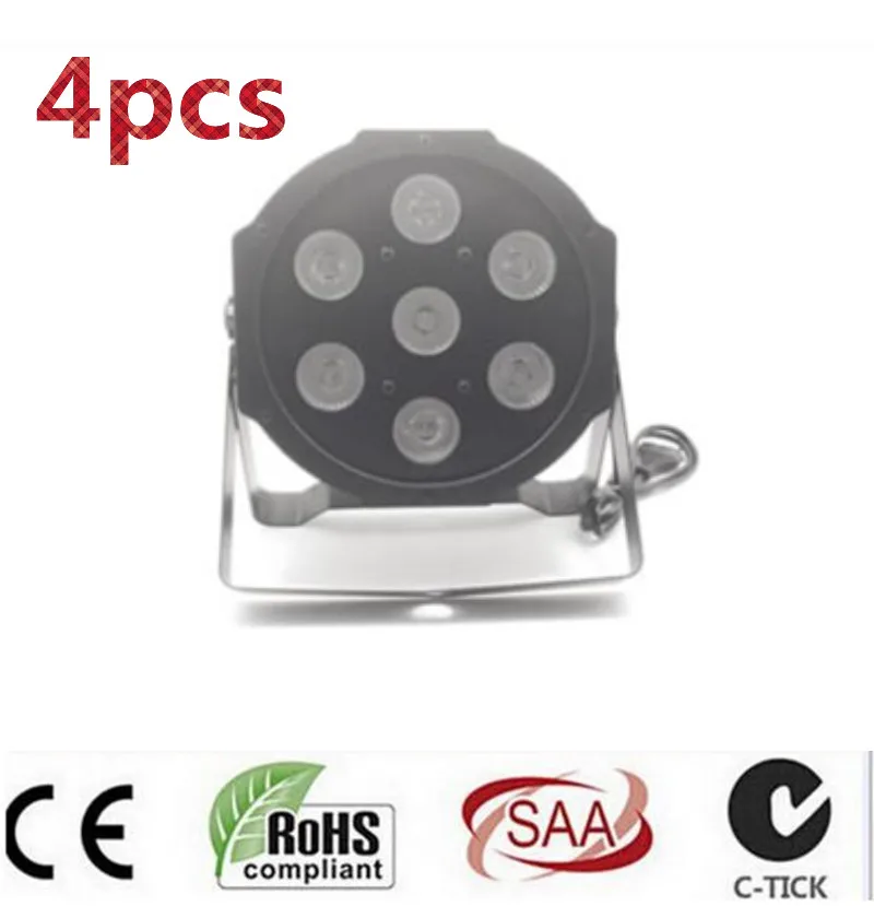

7x12W LED Flat SlimPar Quad Light 4in1 LED DJ dmx light Wash Light Stage Uplighting No Noise 4pcs/lot