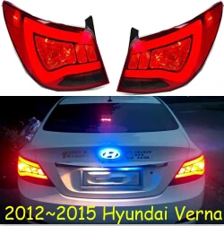 Задняя часть автомобиля светильник s для хвост светильник Verna SOLARIS 2012~ светодиодный Verna хвост светильник акцент задний фонарь DRL+ тормоз+ Парк+ движущаяся Поворотная лампа - Цвет: red