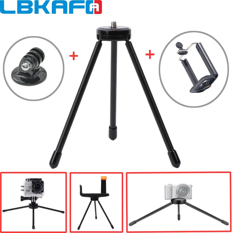 

LBKAFA Portable Foldable Selfie Stick Monopod Collapsible Mini Metal Tripod with 1/4" Screw Thread for Phone DSLR Camera Gopro