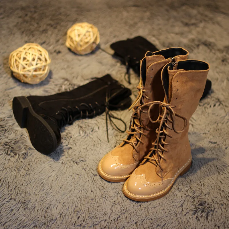 

Retro Child Fashion Boots Princess Party Shoes British Style Girls High-leg Boots Children's Snow Kids High Boots