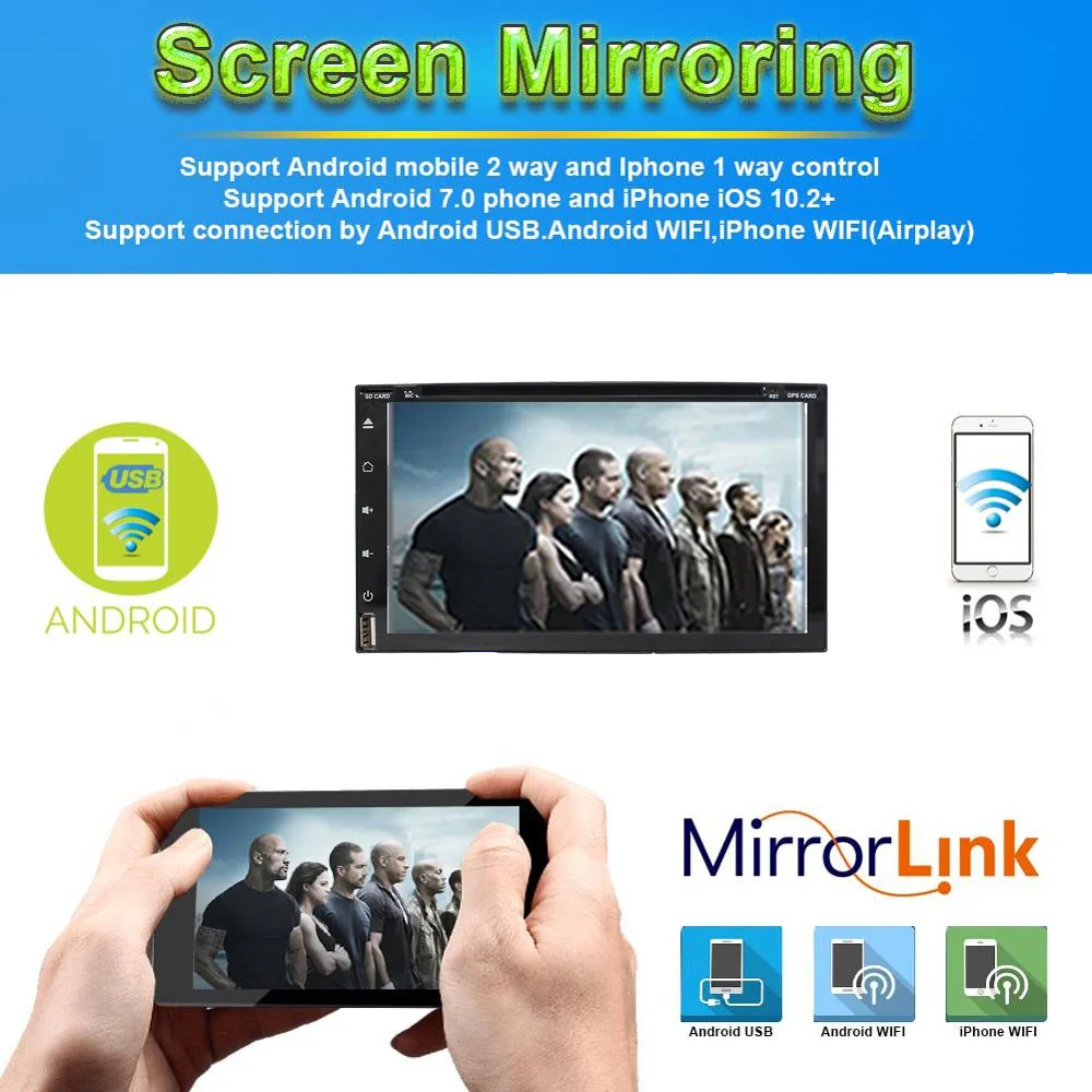 Discount 6.95 inch 2 din Universal Android 9.0 Car Dvd Gps intelligent radio video multimedia With GPS Navigation WIFI Player Head Unit 1