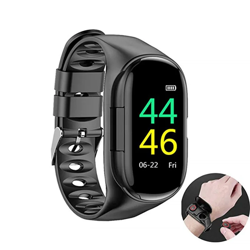 Wireless Earphones Bracelet Smart Watch M1 Heart Rate Monitoring Passmeter Smart Bluetooth Earphones Headset Android/IOS Earbuds