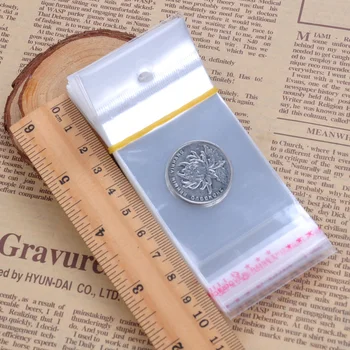 

50Pcs/lot 5.5x11cm Jewelry Bag for Packaging the Earrings Clear Transparent Self-Adhesive Package Bag JB04003-02