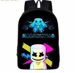 Школьная сумка для детей Мальчики Девочки Рюкзак 3D Marshmello печать рюкзак женский Школьный Рюкзак Для школы принадлежности сумка