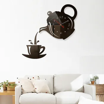 

DIY 3D Number Wall Clock Mirror Sticker Home Room modern Office Decor Art Design